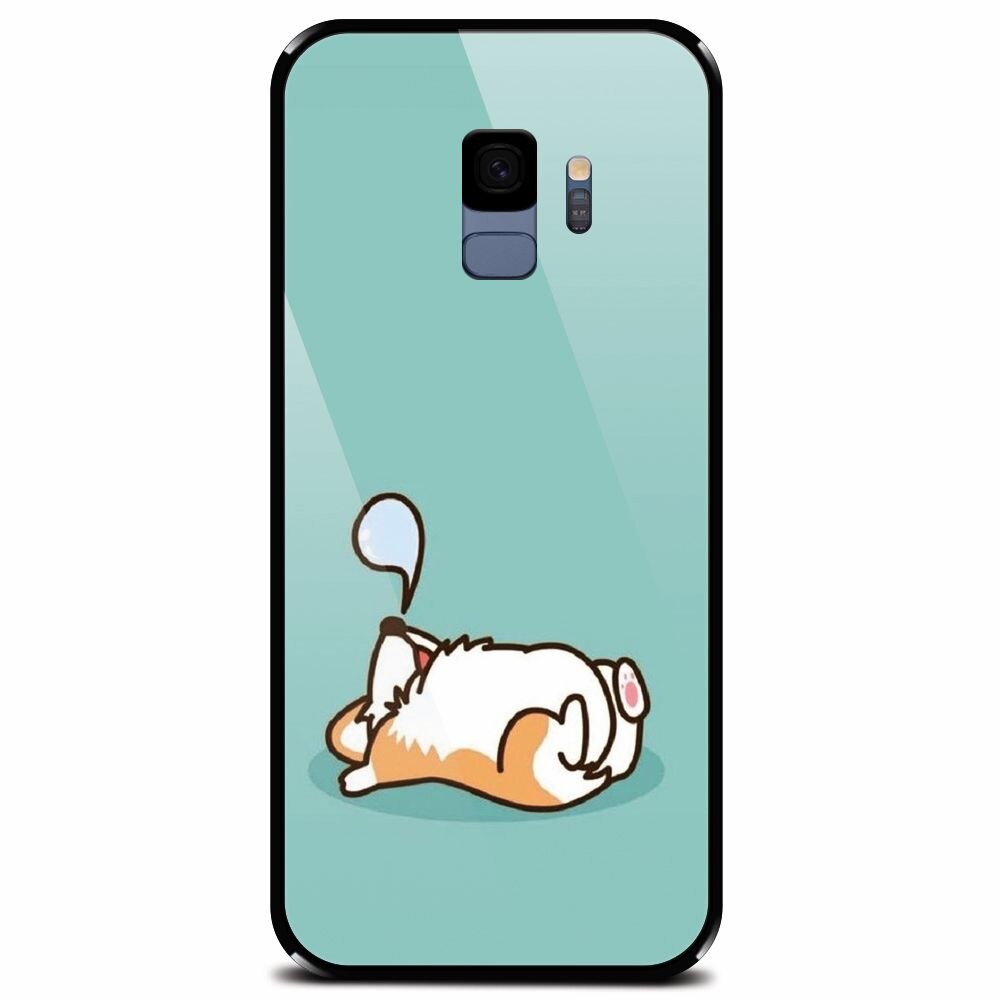 Husa din sticla securizata pentru Samsung Galaxy S9, Cute Corgi