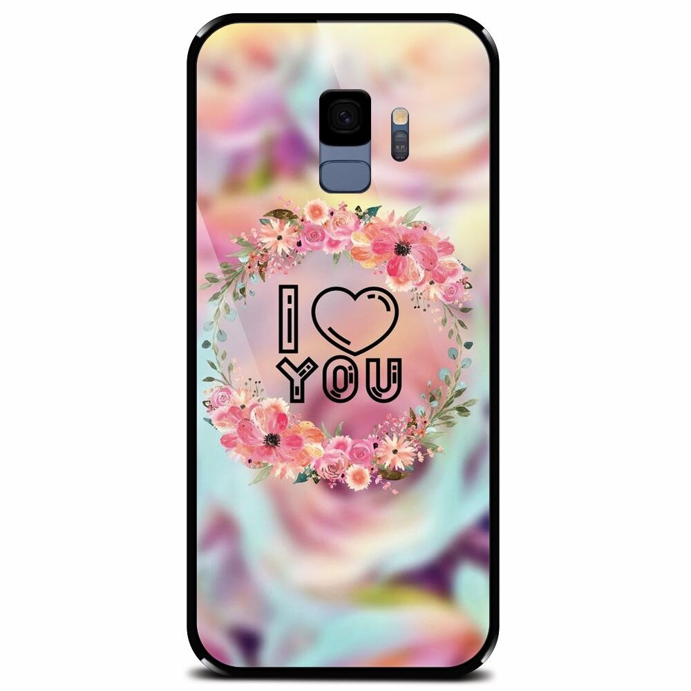 Husa din sticla securizata pentru Samsung Galaxy S9, I Love You