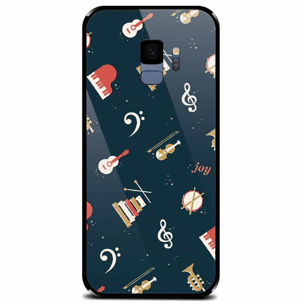 Husa din sticla securizata pentru Samsung Galaxy S9, Music Joy