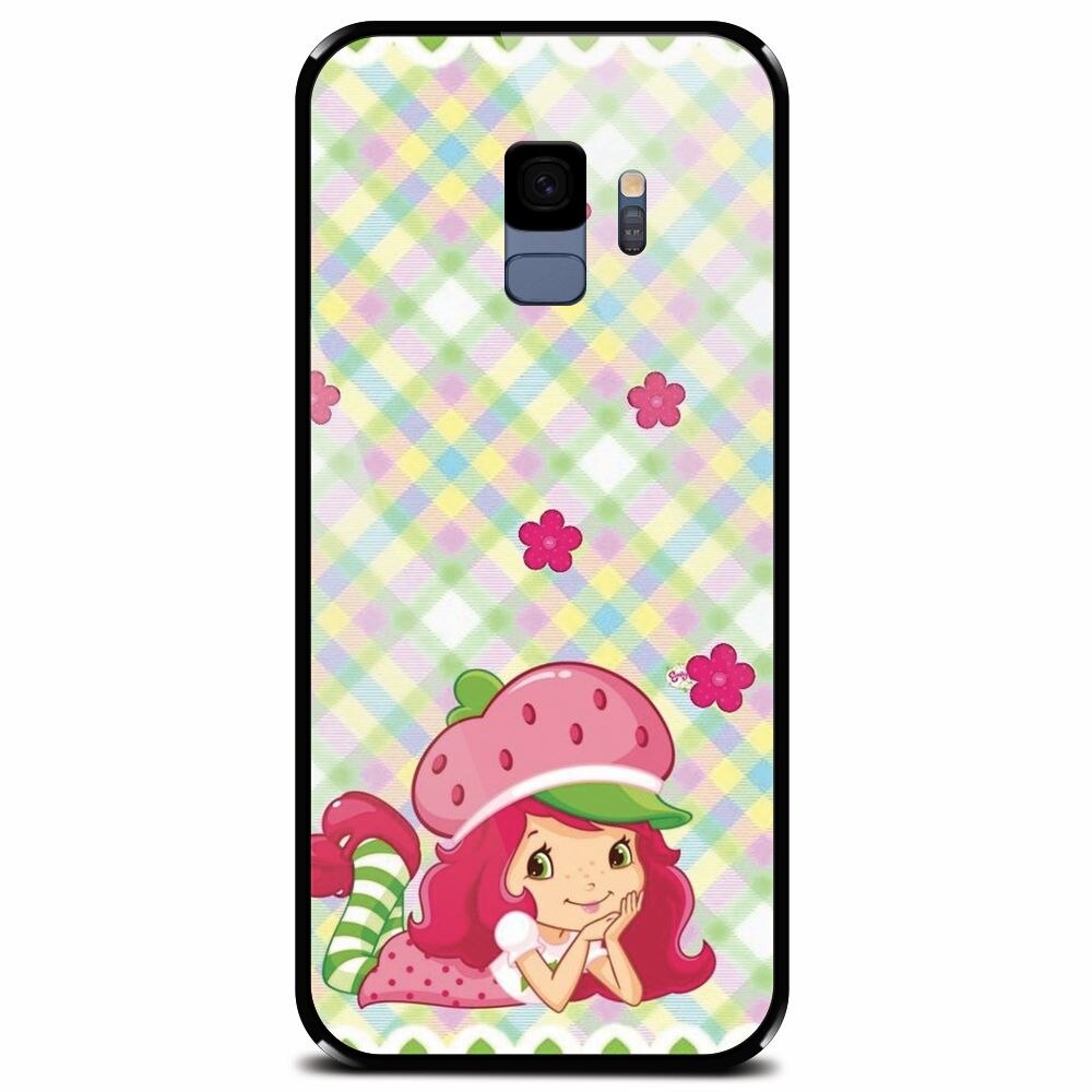 Husa din sticla securizata pentru Samsung Galaxy S9, Strawberry Girl