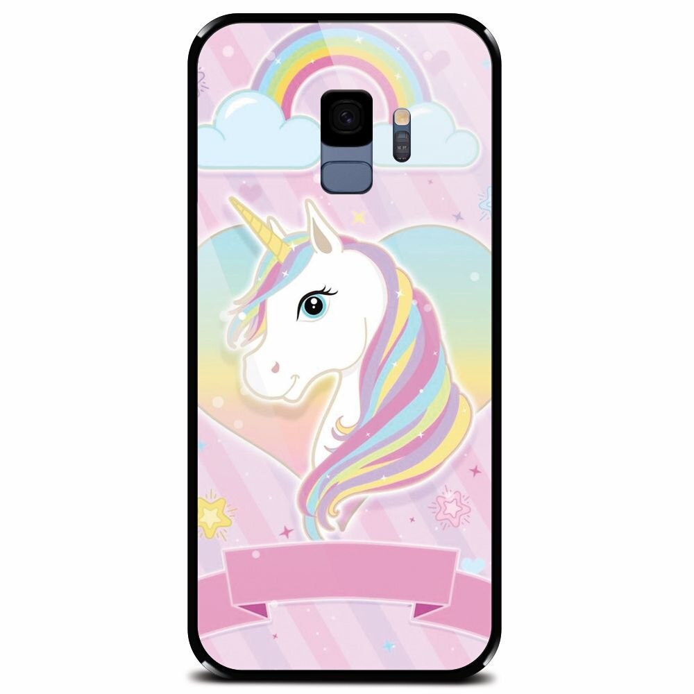 Husa din sticla securizata pentru Samsung Galaxy S9, Ponny Personalizat