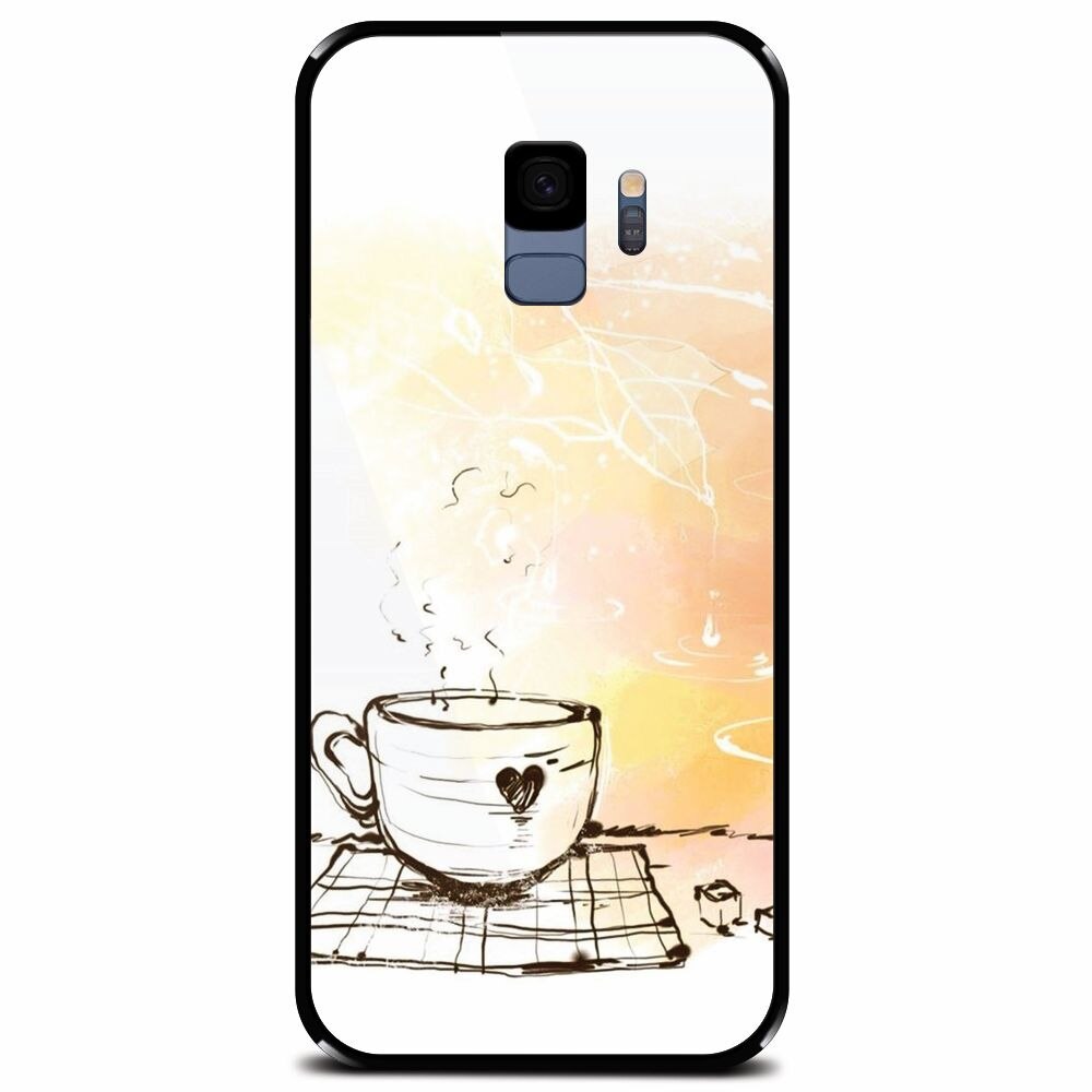 Husa din sticla securizata pentru Samsung Galaxy S9, Coffe Love