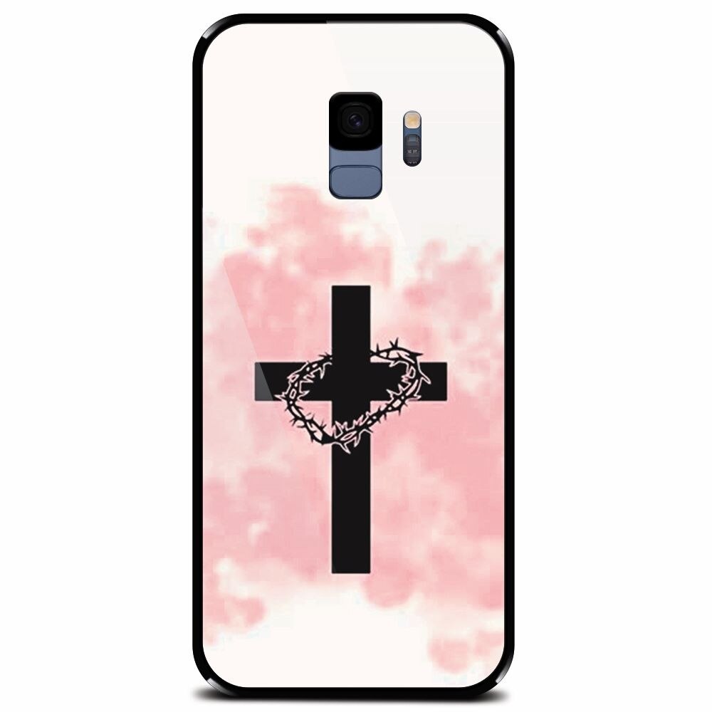 Husa din sticla securizata pentru Samsung Galaxy S9, Cross