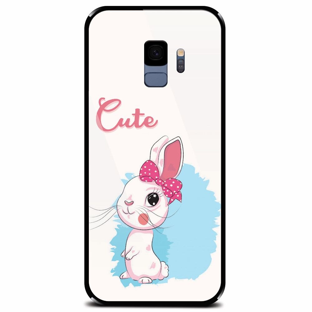 Husa din sticla securizata pentru Samsung Galaxy S9, Rabbit