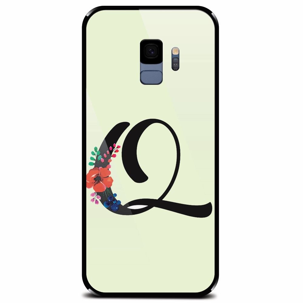 Husa din sticla securizata pentru Samsung Galaxy S9, Litera Q