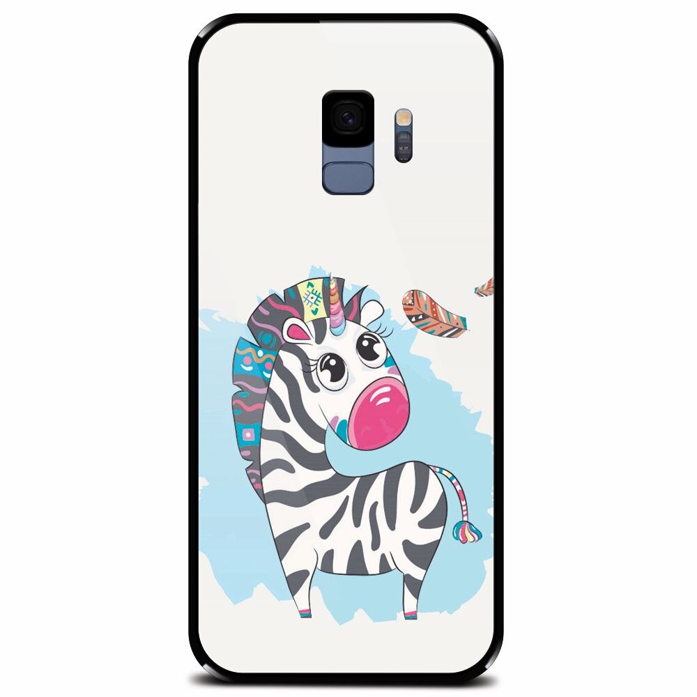 Husa din sticla securizata pentru Samsung Galaxy S9, Zebra