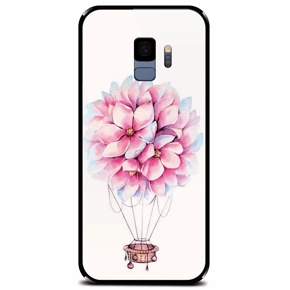 Husa din sticla securizata pentru Samsung Galaxy S9, Flower Baloon