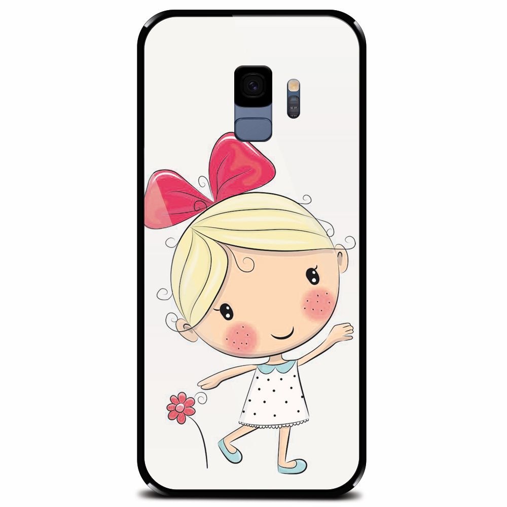 Husa din sticla securizata pentru Samsung Galaxy S9, Fetita