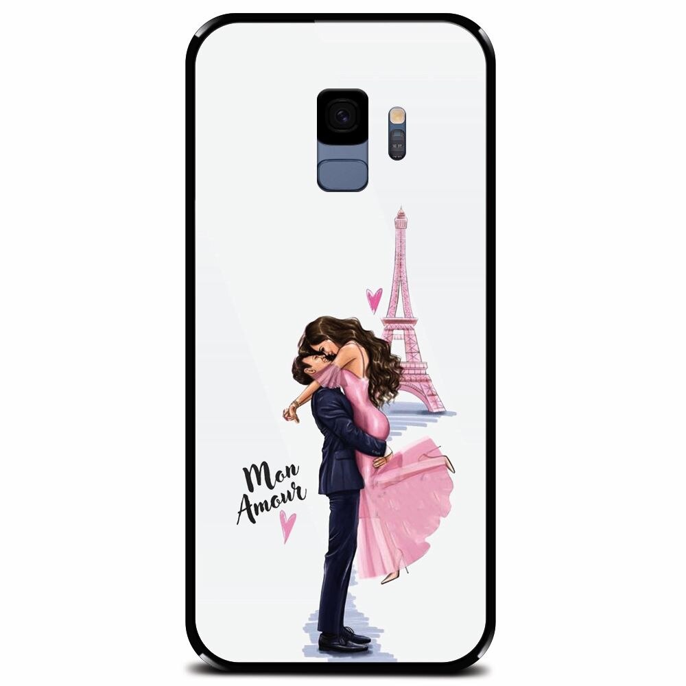 Husa din sticla securizata pentru Samsung Galaxy S9, Paris Love Mon Amour
