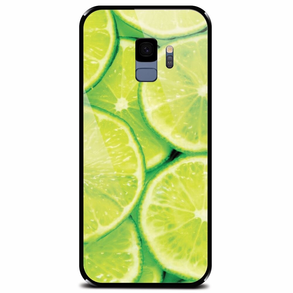 Husa din sticla securizata pentru Samsung Galaxy S9, Lime