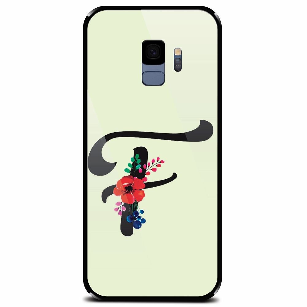 Husa din sticla securizata pentru Samsung Galaxy S9, Litera F
