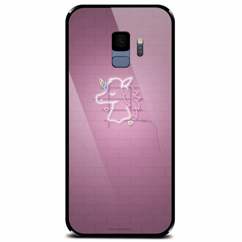 Husa din sticla securizata pentru Samsung Galaxy S9, Light Unicorn