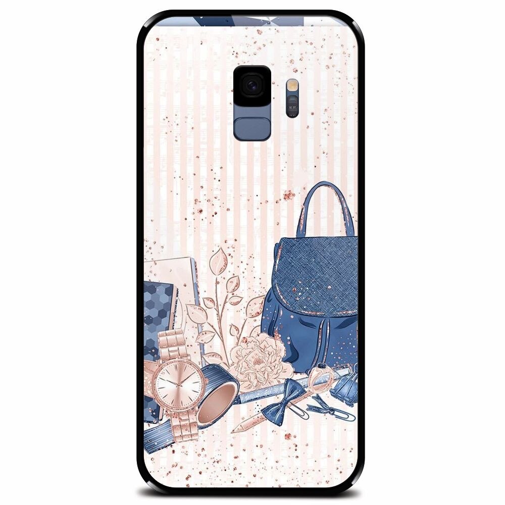 Husa din sticla securizata pentru Samsung Galaxy S9, Girl Accesories