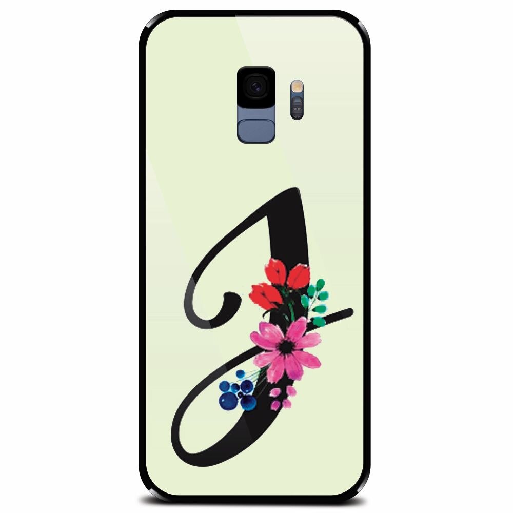 Husa din sticla securizata pentru Samsung Galaxy S9, Litera J