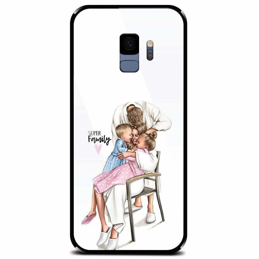 Husa din sticla securizata pentru Samsung Galaxy S9, Super Family