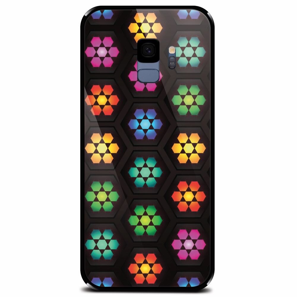 Husa din sticla securizata pentru Samsung Galaxy S9, Kaleidoscope Mosaic Patterns