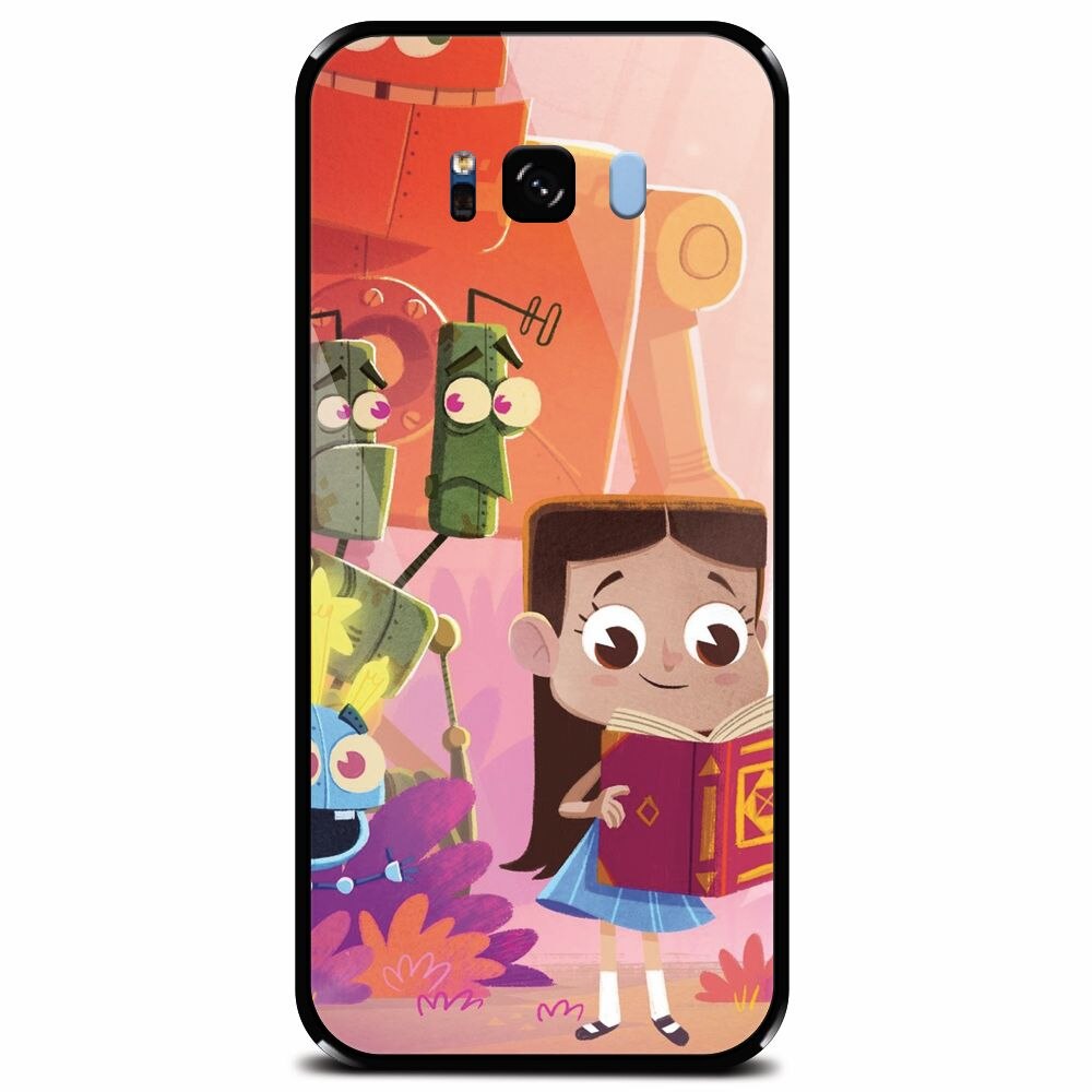 Husa din sticla securizata pentru Samsung Galaxy S8, Children Kids Robots Illustration Colorful K