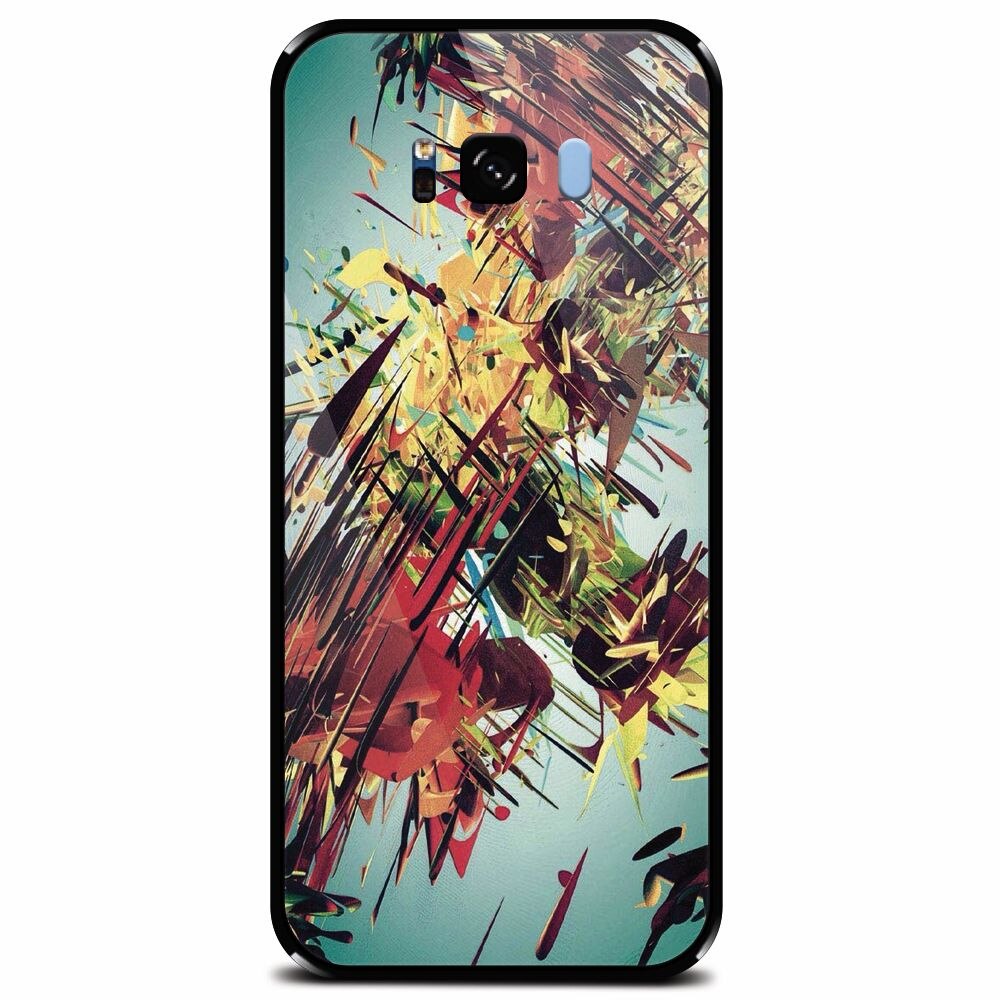 Husa din sticla securizata pentru Samsung Galaxy S8, Complex Abstract Colorful 3D Drawing