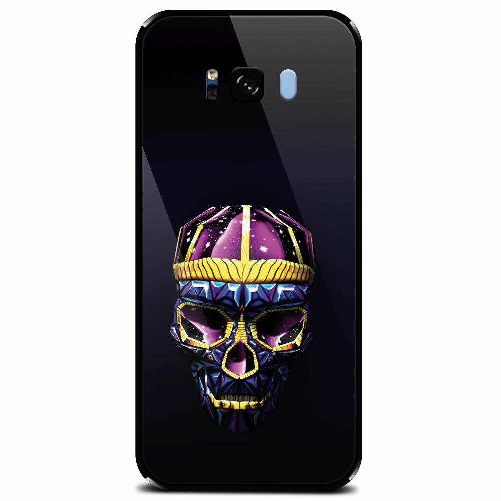 Husa din sticla securizata pentru Samsung Galaxy S8 Plus, Colorfull Skull