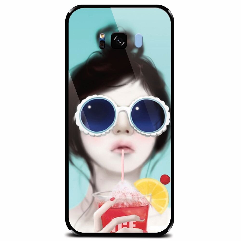 Husa din sticla securizata pentru Samsung Galaxy S8 Plus, Cute Girly 001