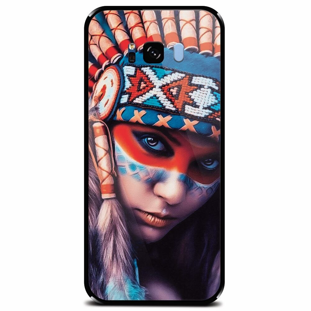 Husa din sticla securizata pentru Samsung Galaxy S8, Attractive Girl Model