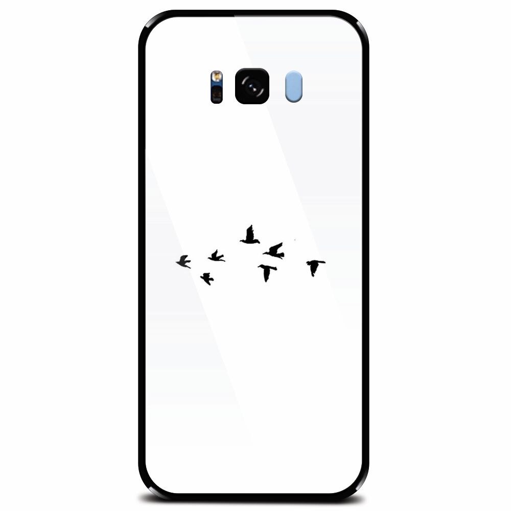 Husa din sticla securizata pentru Samsung Galaxy S8 Plus, Birds