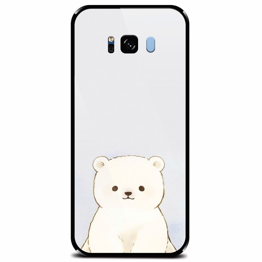 Husa din sticla securizata pentru Samsung Galaxy S8 Plus, Bear