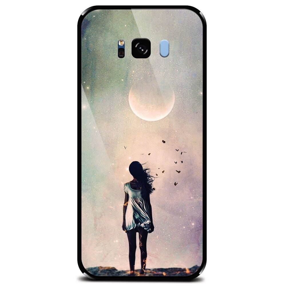 Husa din sticla securizata pentru Samsung Galaxy S8 Plus, Alone Woman Cgi Hd K