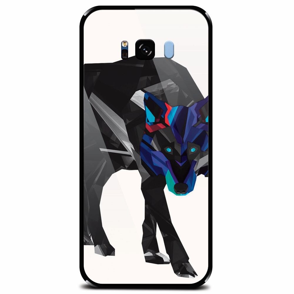 Husa din sticla securizata pentru Samsung Galaxy S8 Plus, Abstract Wolf