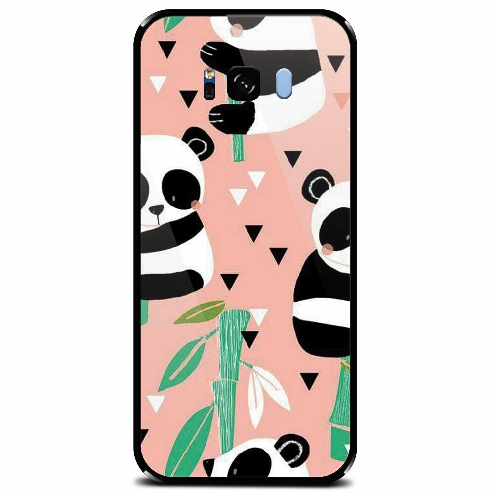 Husa din sticla securizata pentru Samsung Galaxy S8 Plus, Baby Panda 001