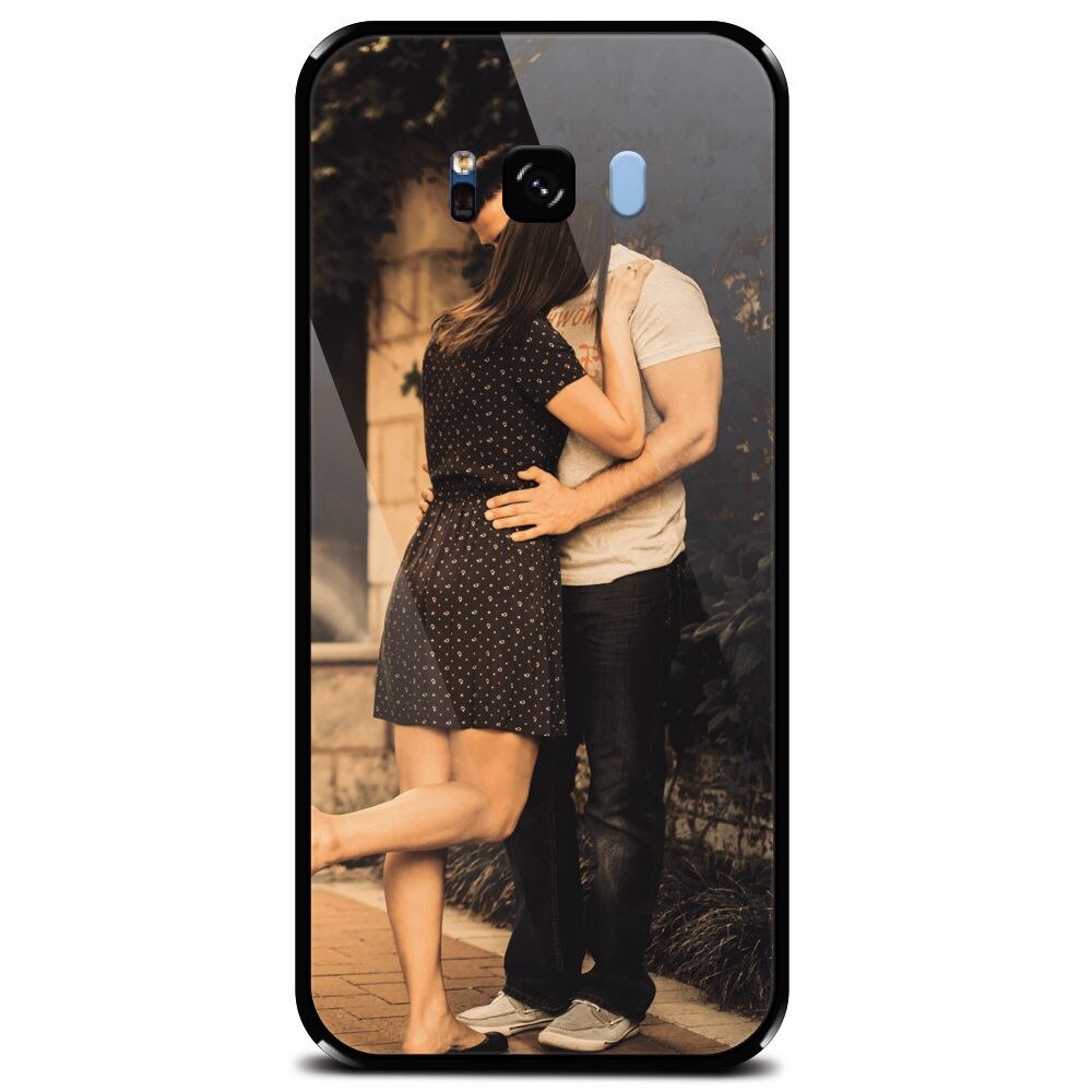 Husa din sticla securizata pentru Samsung Galaxy S8 Plus, Couple Kiss