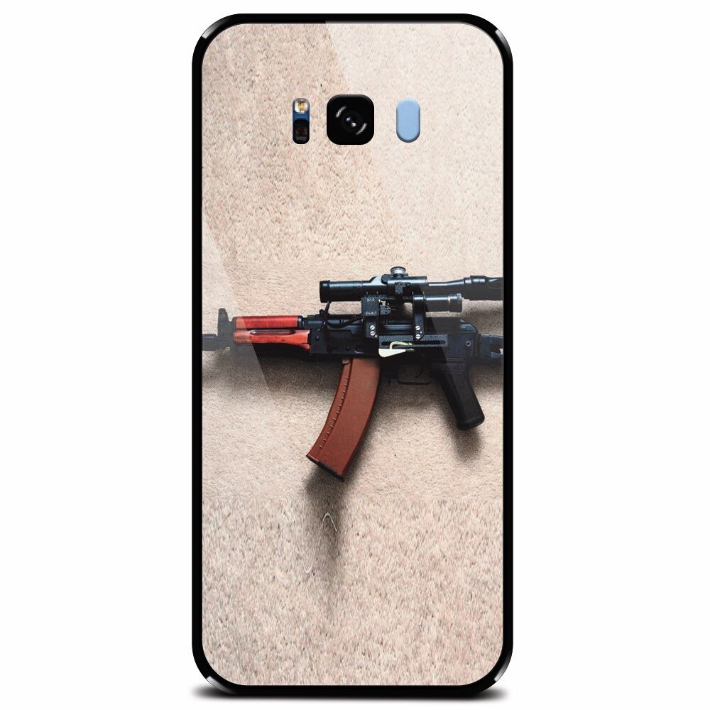 Husa din sticla securizata pentru Samsung Galaxy S8 Plus, AK Kalashnikov Gun Of Military