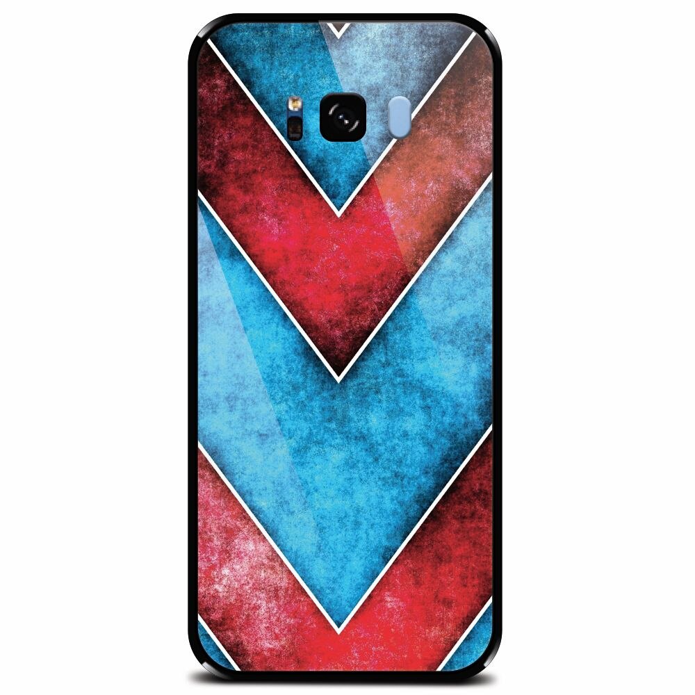 Husa din sticla securizata pentru Samsung Galaxy S8 Plus, Blue And Red Abstract