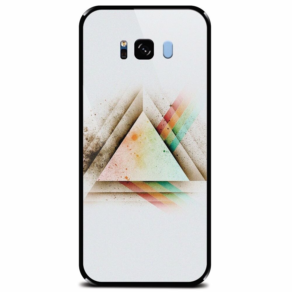 Husa din sticla securizata pentru Samsung Galaxy S8 Plus, Abstract Grunge Light Triangle
