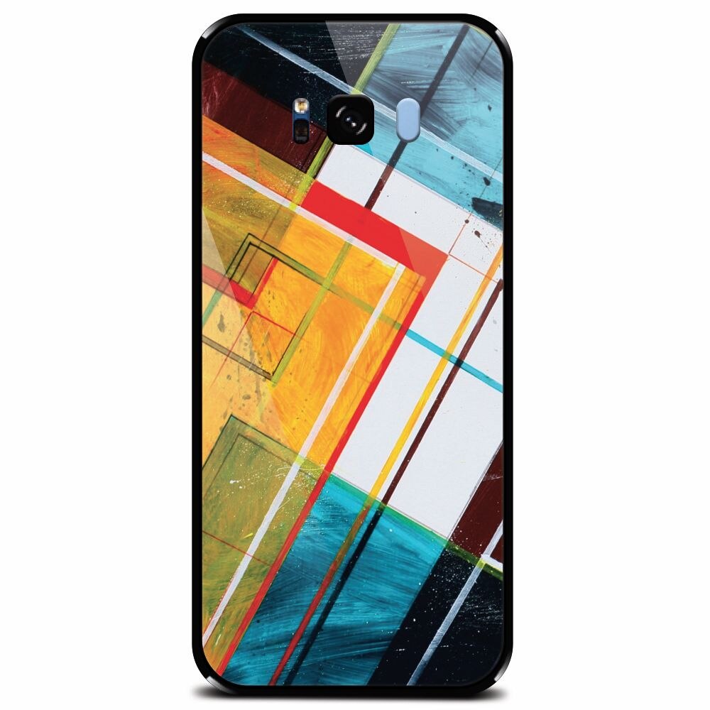Husa din sticla securizata pentru Samsung Galaxy S8 Plus, Abstraction Color Shape