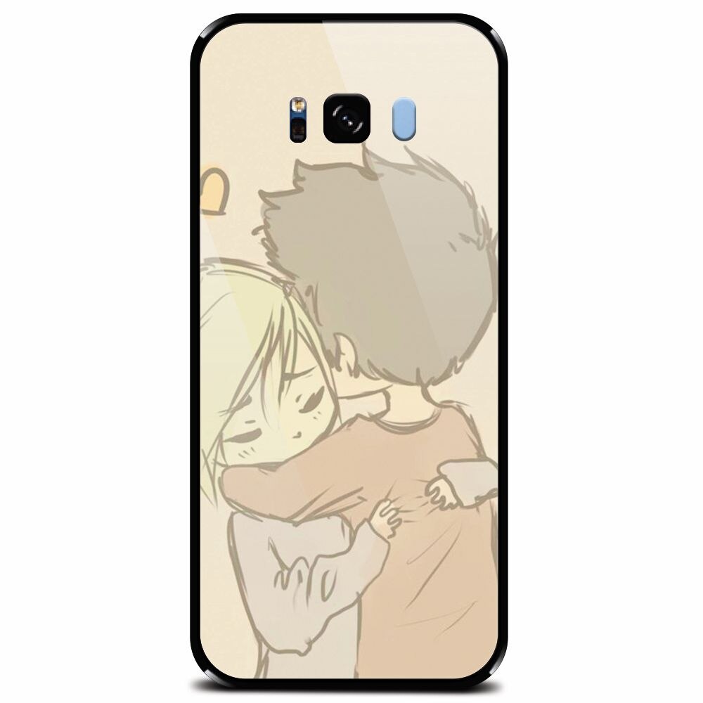 Husa din sticla securizata pentru Samsung Galaxy S8 Plus, Couple Hug