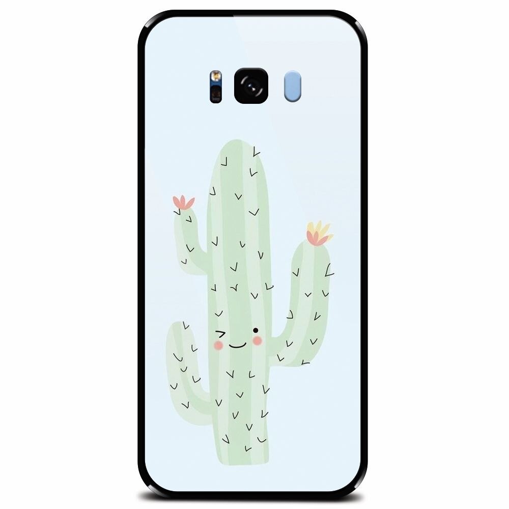Husa din sticla securizata pentru Samsung Galaxy S8 Plus, Cactus