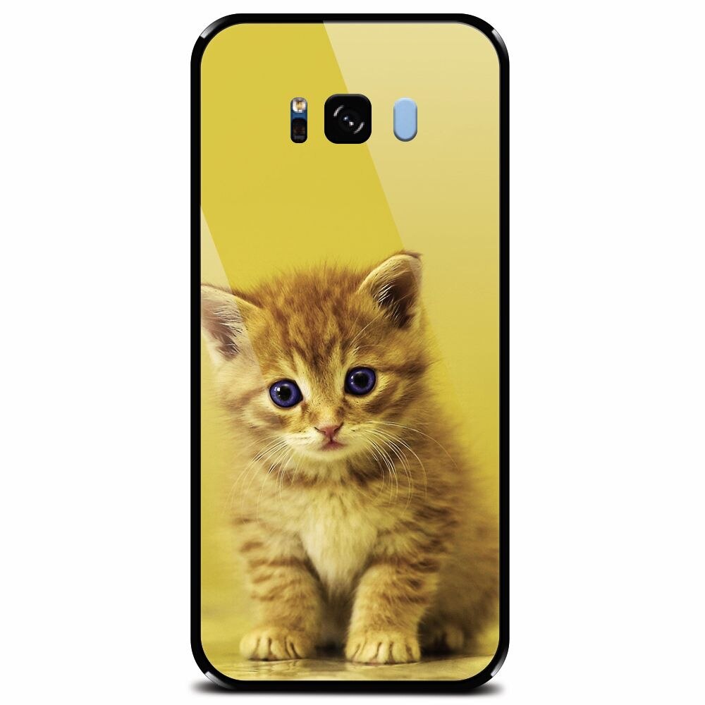 Husa din sticla securizata pentru Samsung Galaxy S8 Plus, Baby Kitten