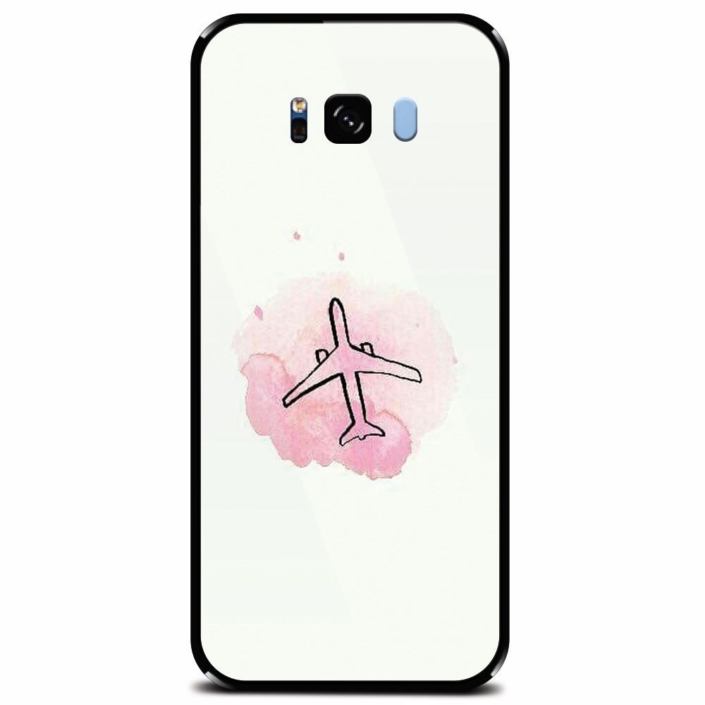 Husa din sticla securizata pentru Samsung Galaxy S8, Airplain