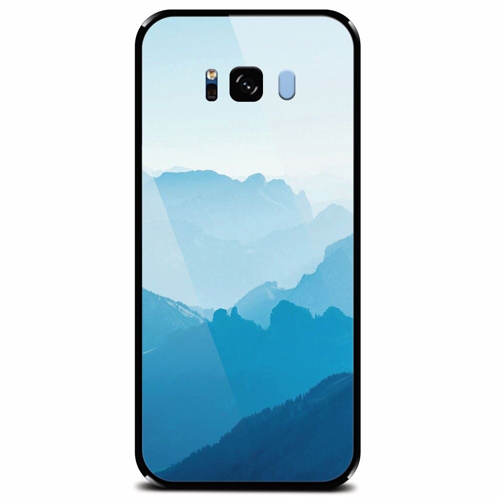 Husa din sticla securizata pentru Samsung Galaxy S8 Plus, Blue Mountain Crests