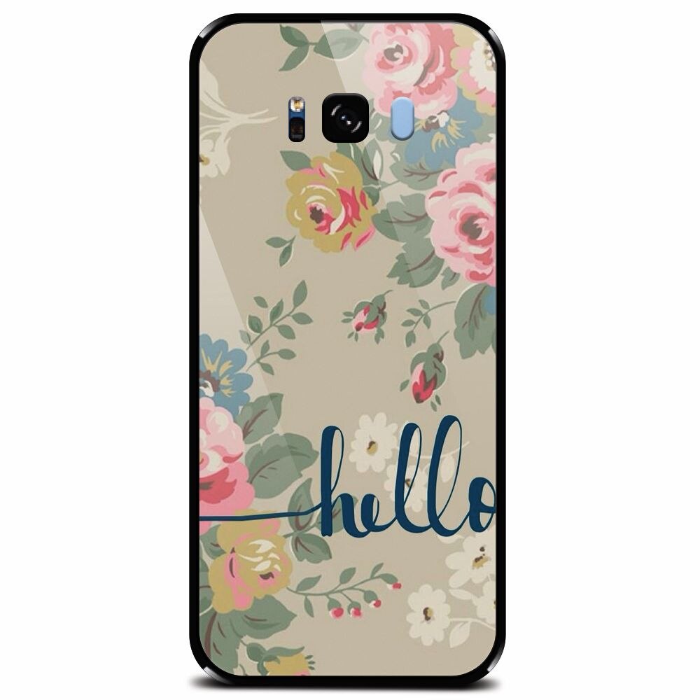 Husa din sticla securizata pentru Samsung Galaxy S8 Plus, Cute Flower Phone
