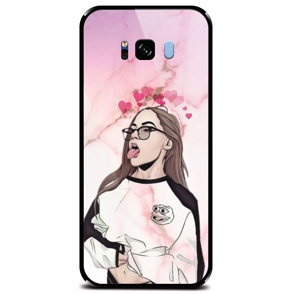 Husa din sticla securizata pentru Samsung Galaxy S8 Plus, Bad Girl