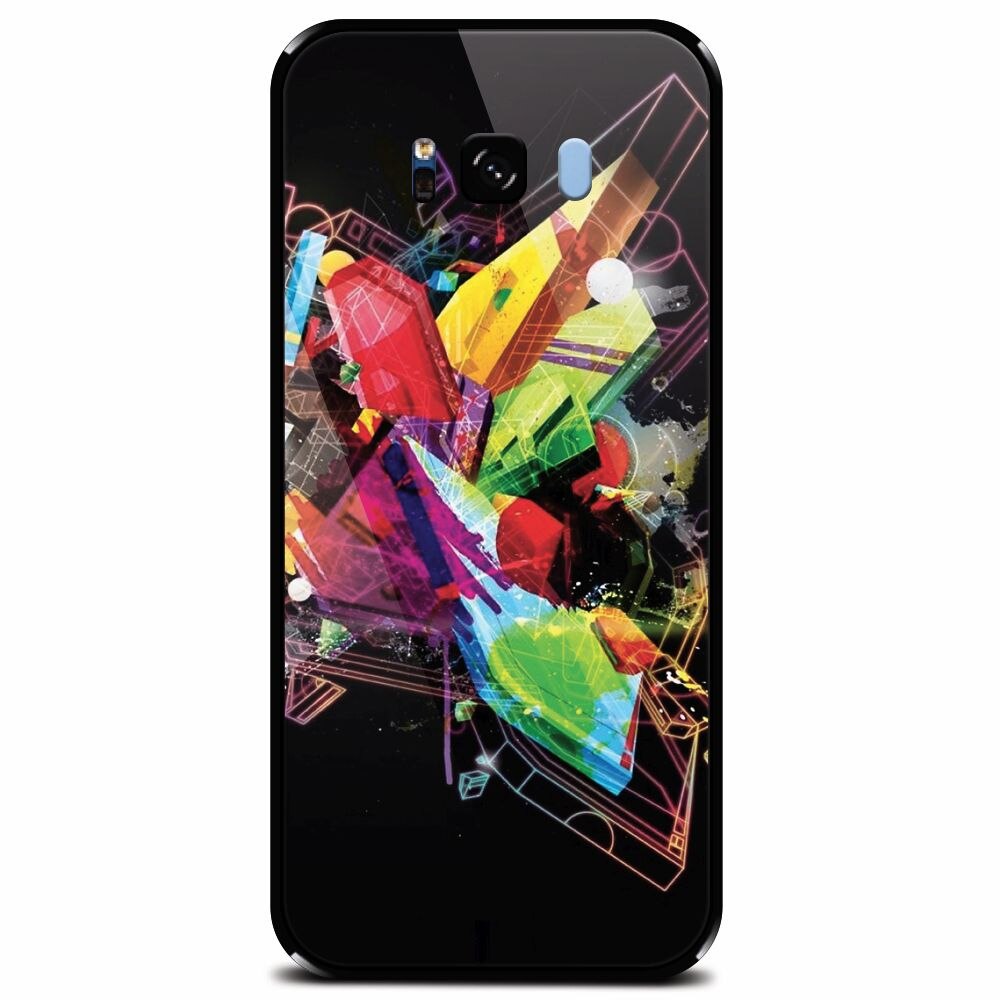 Husa din sticla securizata pentru Samsung Galaxy S8, Abstract Shape