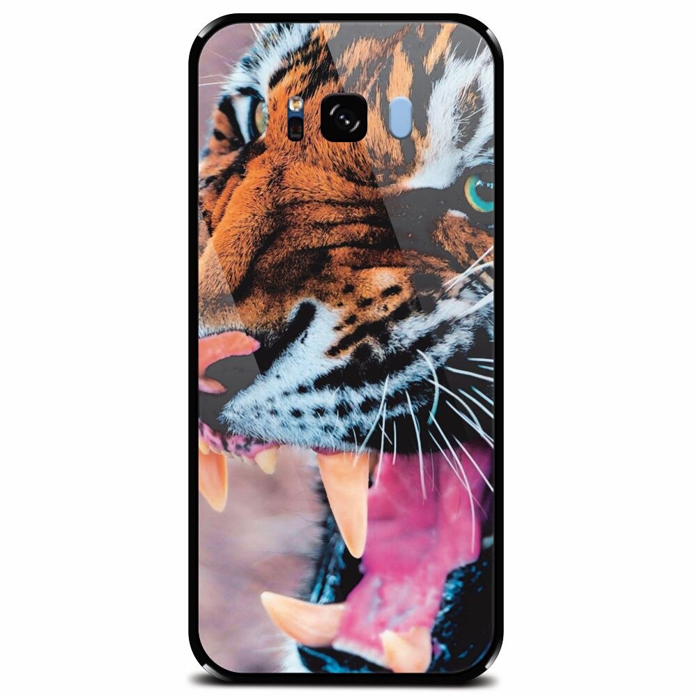 Husa din sticla securizata pentru Samsung Galaxy S8 Plus, Angry Tiger Teeth Fresh