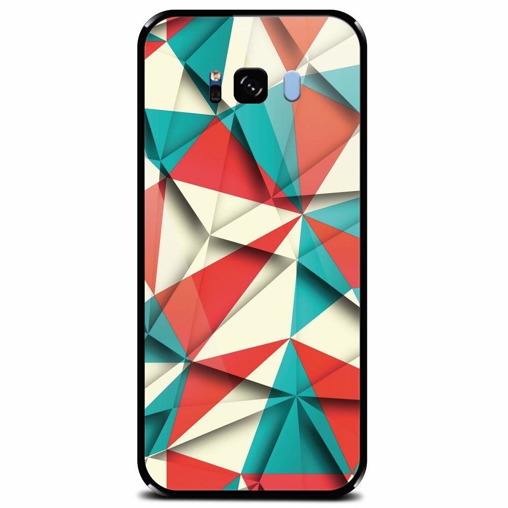 Husa din sticla securizata pentru Samsung Galaxy S8 Plus, Abstract Vector