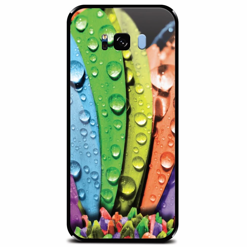 Husa din sticla securizata pentru Samsung Galaxy S8 Plus, Colorful Daisy Petals