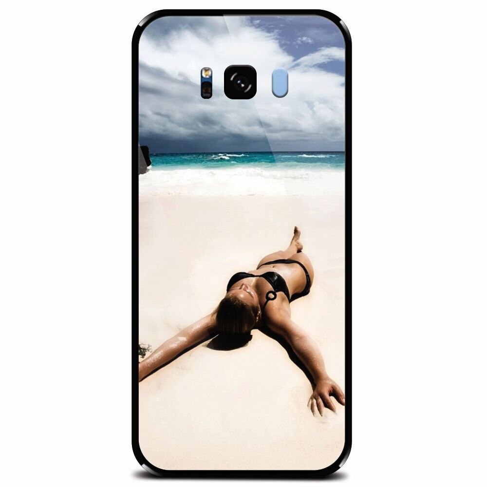 Husa din sticla securizata pentru Samsung Galaxy S8 Plus, Beach Lounging