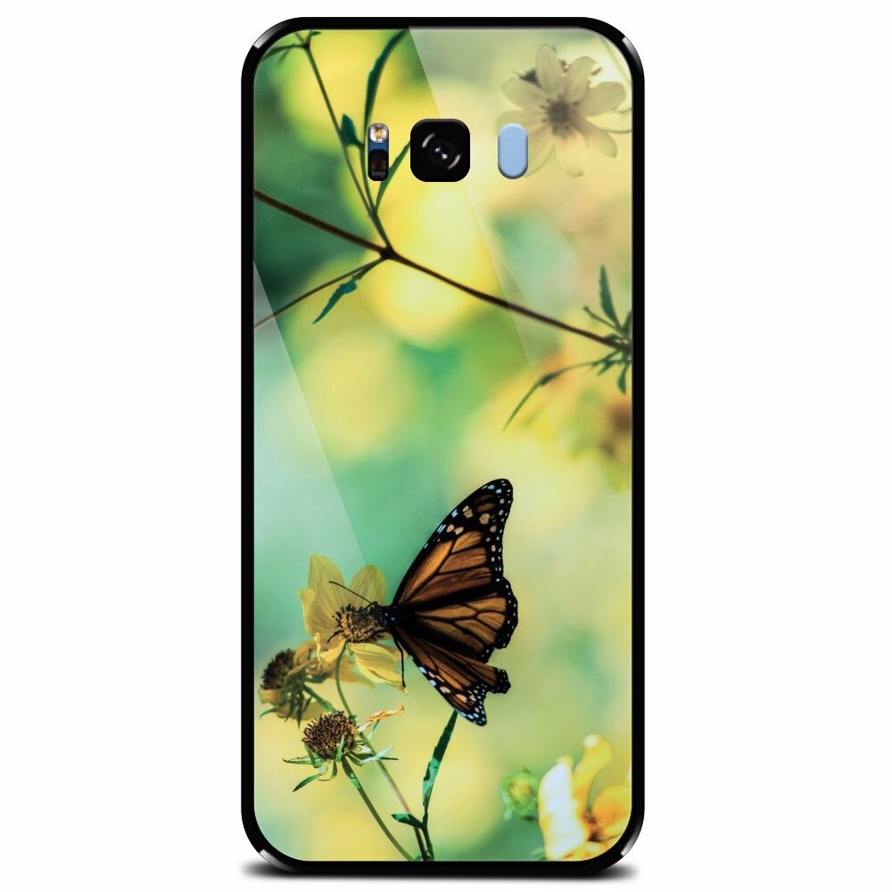 Husa din sticla securizata pentru Samsung Galaxy S8 Plus, Butterfly