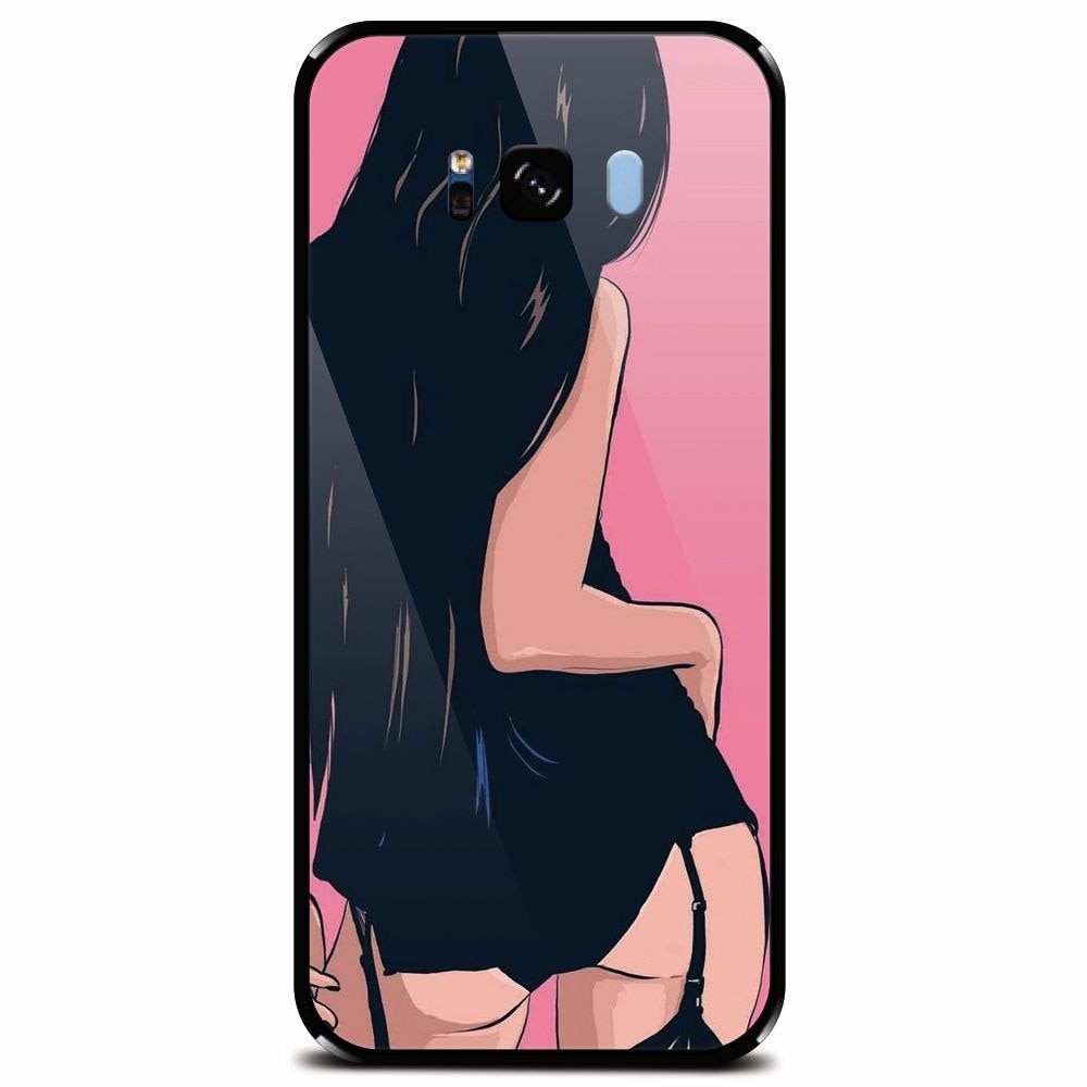 Husa din sticla securizata pentru Samsung Galaxy S8 Plus, Girl With Long Hair