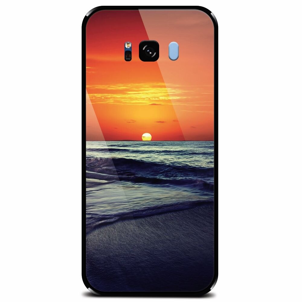 Husa din sticla securizata pentru Samsung Galaxy S8 Plus, Ocean Sunset